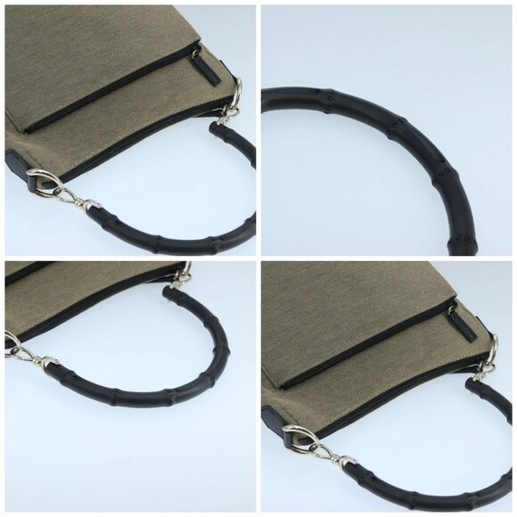 GUCCI Bamboo Hand Bag Outlet Canvas Beige 35692 Auth ep6849 - Picture 16 of 16